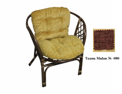 Кресло RJG-Bahama EXTRA (Ротанг №6, ткань Mulan 080)